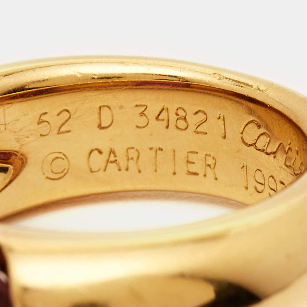 Cartier Eclipse Tourmaline 18k Yellow Gold Ring Size 52 - Picture 8 of 9